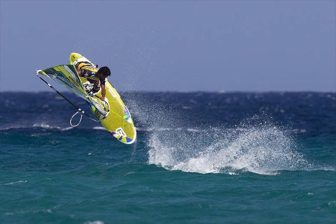 Gollito busts his new move - PWA Sotavento Fuerteventura World Cup 2012 ©  John Carter / PWA http://www.pwaworldtour.com